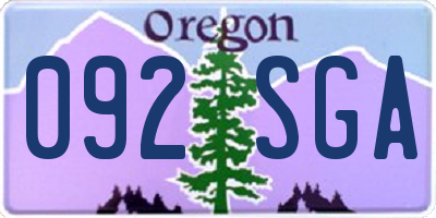 OR license plate 092SGA