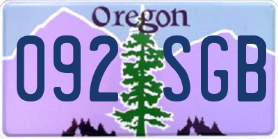 OR license plate 092SGB