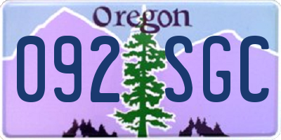 OR license plate 092SGC