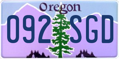 OR license plate 092SGD