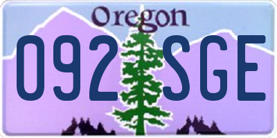 OR license plate 092SGE