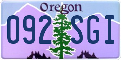 OR license plate 092SGI