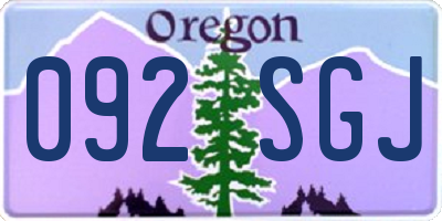 OR license plate 092SGJ