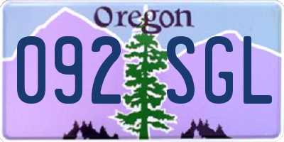 OR license plate 092SGL