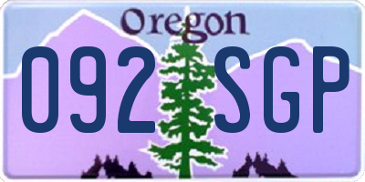 OR license plate 092SGP