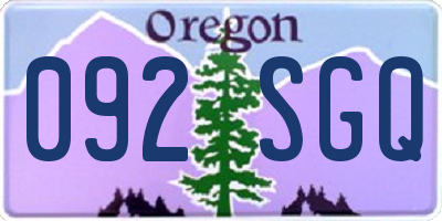OR license plate 092SGQ