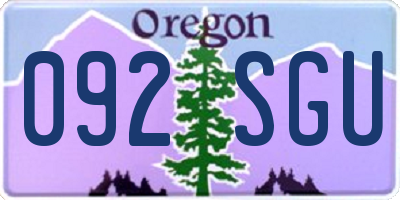 OR license plate 092SGU