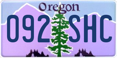 OR license plate 092SHC