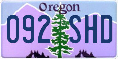 OR license plate 092SHD