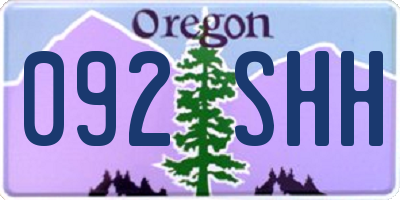 OR license plate 092SHH