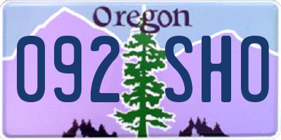 OR license plate 092SHO