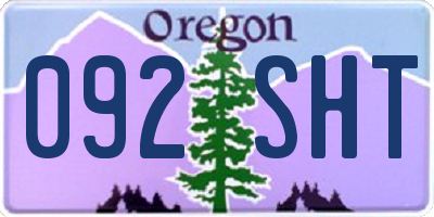 OR license plate 092SHT