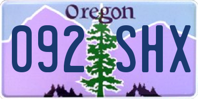 OR license plate 092SHX