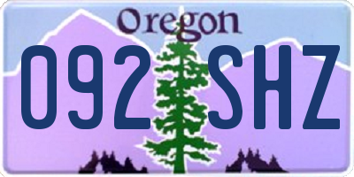 OR license plate 092SHZ