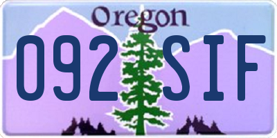 OR license plate 092SIF