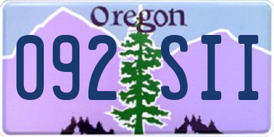 OR license plate 092SII