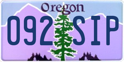 OR license plate 092SIP