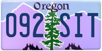 OR license plate 092SIT
