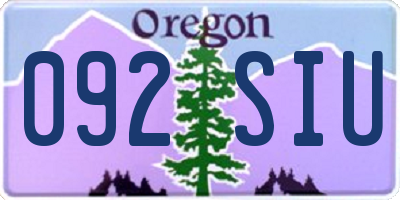 OR license plate 092SIU