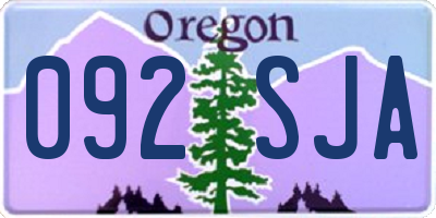 OR license plate 092SJA