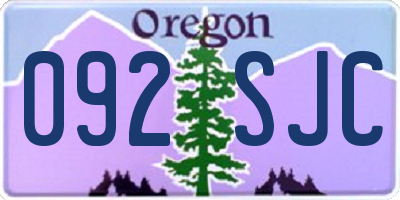 OR license plate 092SJC