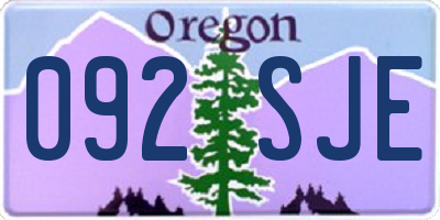 OR license plate 092SJE