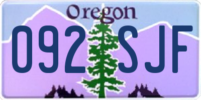OR license plate 092SJF