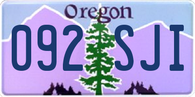 OR license plate 092SJI