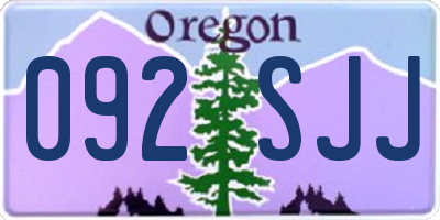 OR license plate 092SJJ