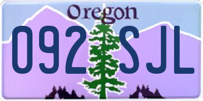 OR license plate 092SJL