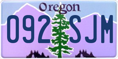OR license plate 092SJM