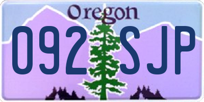 OR license plate 092SJP