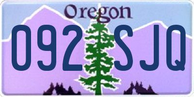 OR license plate 092SJQ
