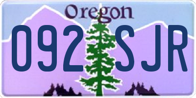 OR license plate 092SJR