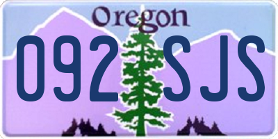 OR license plate 092SJS