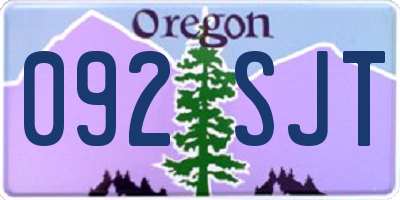 OR license plate 092SJT