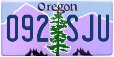 OR license plate 092SJU