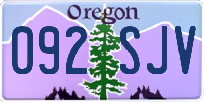 OR license plate 092SJV