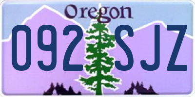 OR license plate 092SJZ
