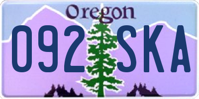 OR license plate 092SKA