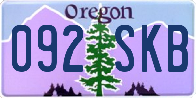 OR license plate 092SKB