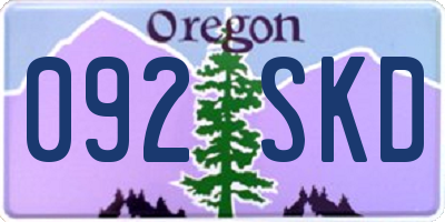 OR license plate 092SKD