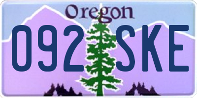 OR license plate 092SKE
