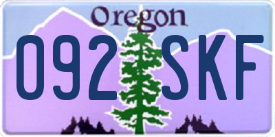 OR license plate 092SKF