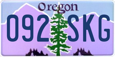 OR license plate 092SKG