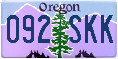 OR license plate 092SKK