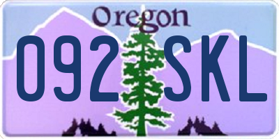 OR license plate 092SKL