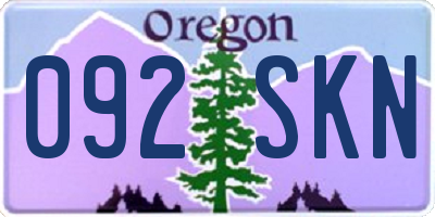 OR license plate 092SKN