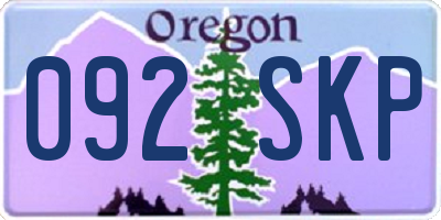 OR license plate 092SKP