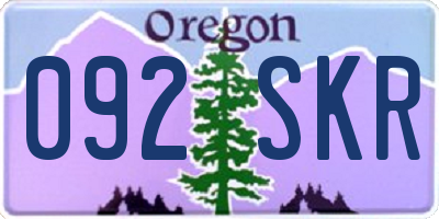 OR license plate 092SKR